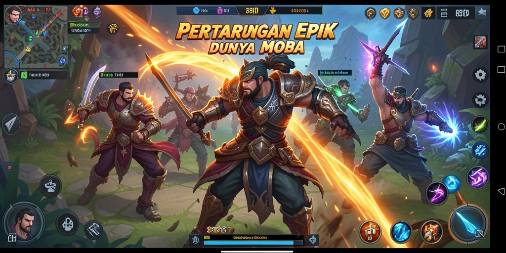Screenshot gameplay 88ID menampilkan aksi seru MOBA.