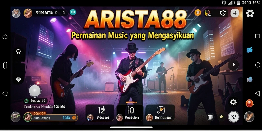 Screenshot gameplay ARISTA88 menampilkan interaksi musik yang seru.