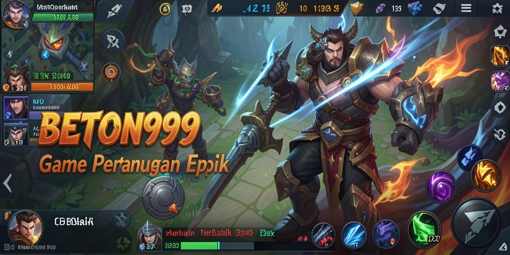 Tangkapan layar BETON999 menampilkan aksi seru di arena MOBA.