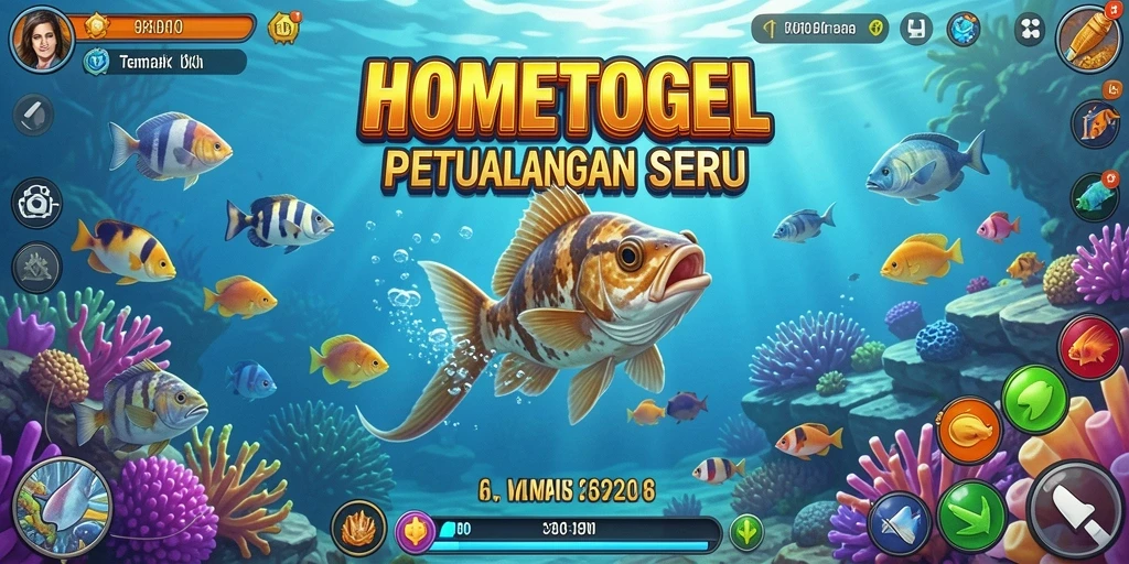 Tampilan aksi seru dalam gameplay HOMETOGEL Tembak Ikan.