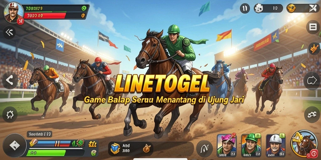 Tampilan gameplay seru dari LINETOGEL saat balapan.