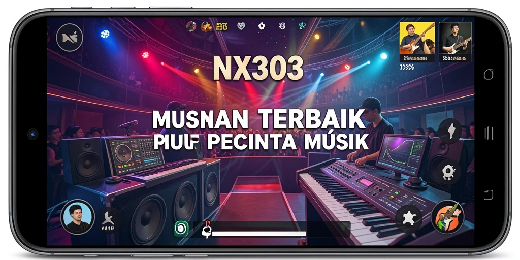 Tampilan screenshot <strong>NX303</strong> yang menunjukkan gameplay musik yang interaktif dan menyenangkan.