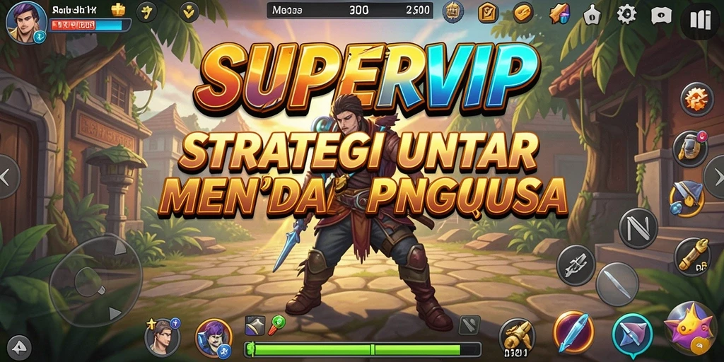 Tangkapan layar gameplay SUPERVIP menunjukkan strategi pertempuran yang intens.
