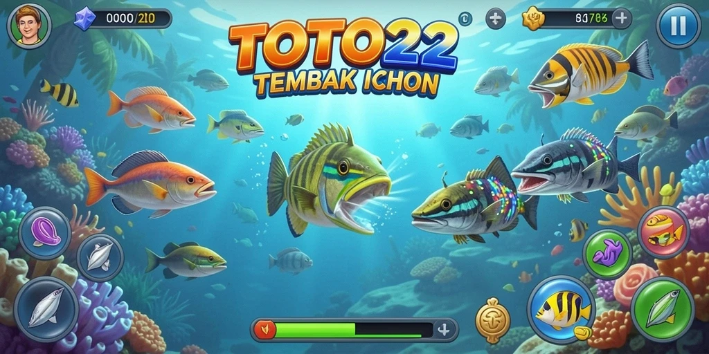 Screenshot utama TOTO22 menampilkan aksi menangkap ikan yang seru.
