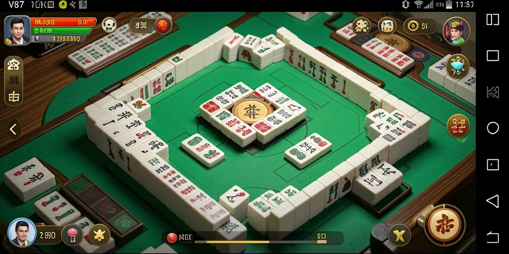 Tampilan gameplay V87 yang menarik dan seru saat bermain Mahjong.