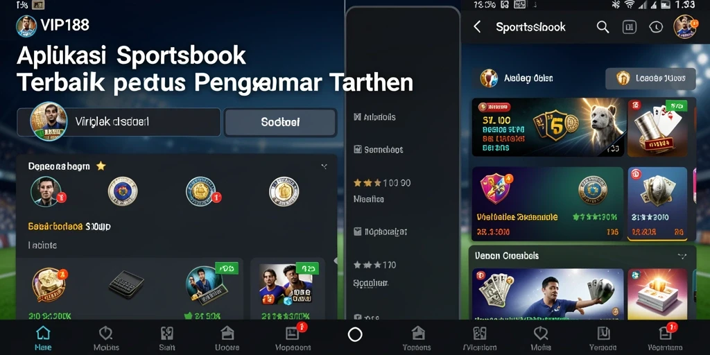 Screenshot VIP188 menunjukkan antarmuka taruhan olahraga yang menarik.