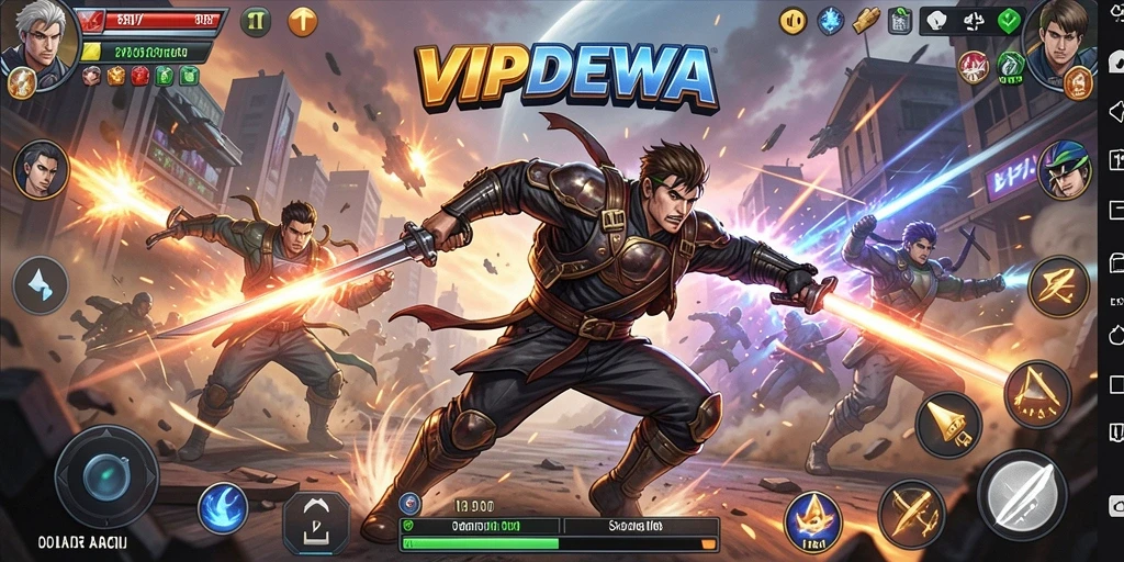 Gameplay aksi seru dalam <strong>VIPDEWA</strong> dengan pertempuran dramatis.