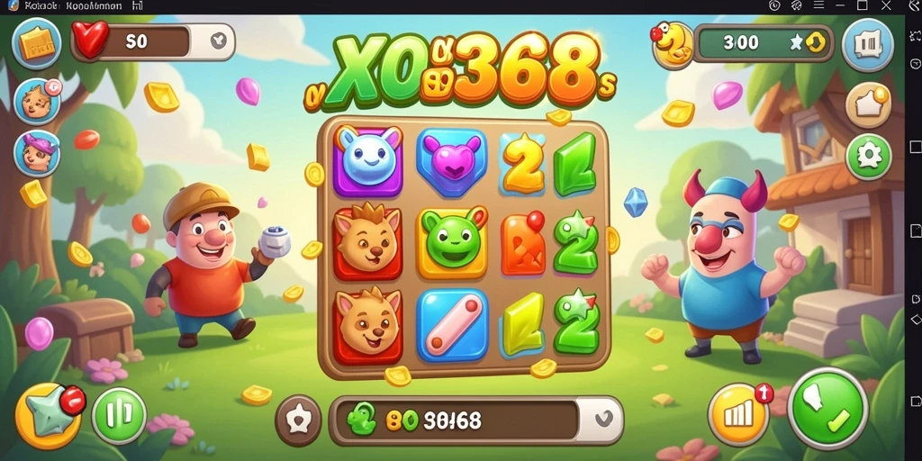 Tampilan gameplay menarik dari XO368 yang penuh warna.